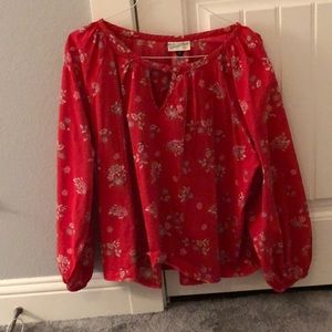 Red floral shirt